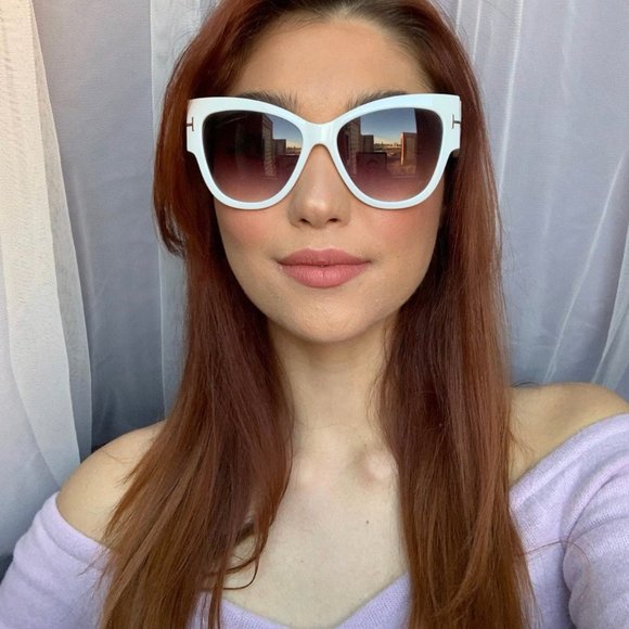 New Fashionista Oversized Elegant White Cats Eye Womens Sunglasses - Picture 11 of 12